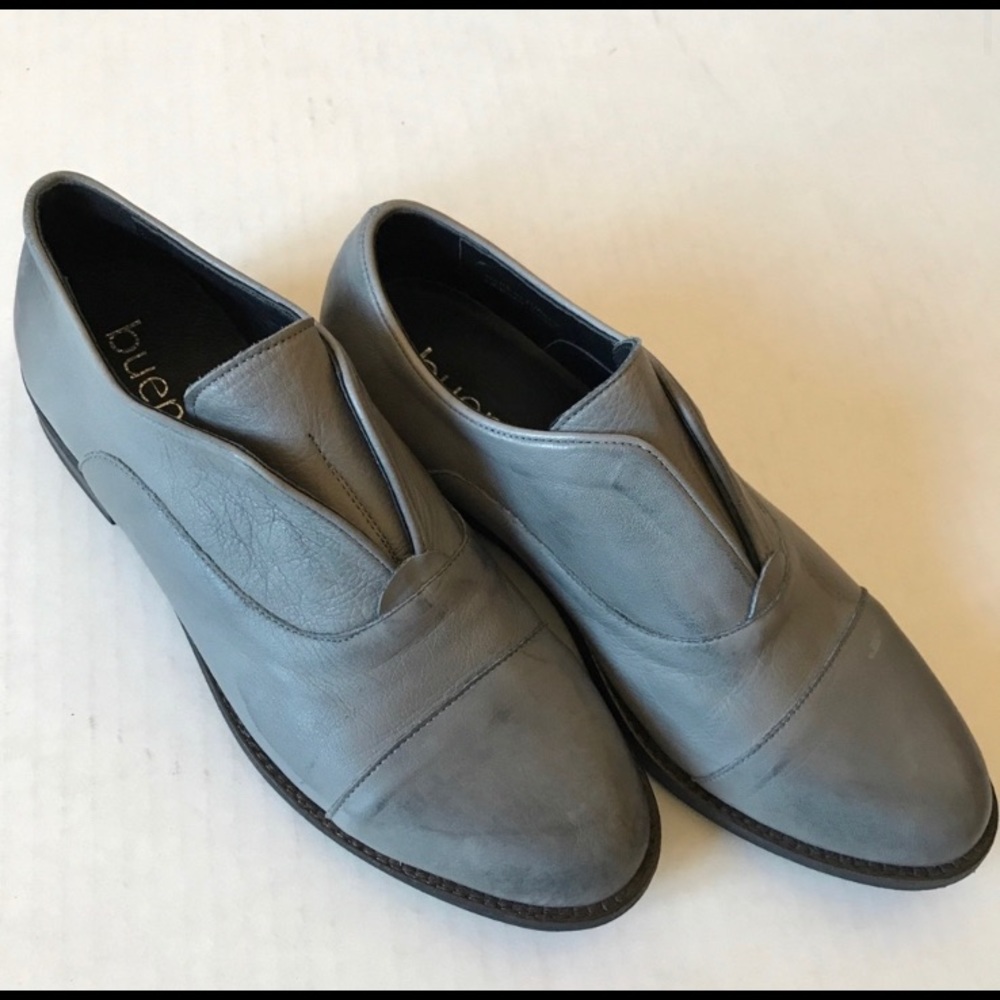 BUENO Patty Gray Leather slip on Oxfords